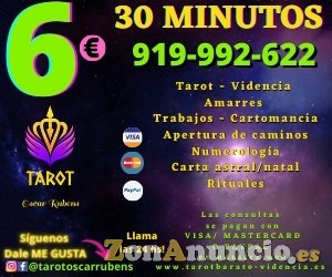 Tarotistas consultoras del amor (6€ los 30 min)